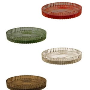 Da'core Glasplade til bloklys Ø9,8 cm 4 ass. farver