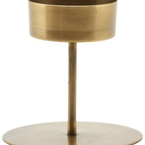 House Doctor Anit jern-lysestage antik messing Ø10,5x10 cm til bloklys og fyrfadslys