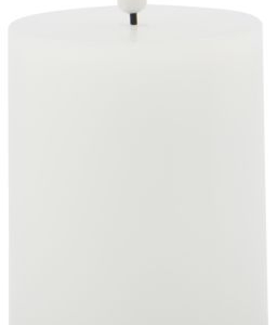 LED bloklys House Doctor LED hvid Ø7,5 x H10 cm AA-batteridrevet realistisk glød 5t auto-sluk