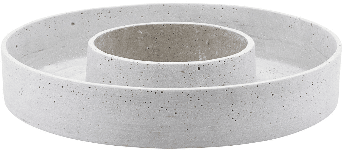 Lysestage til bloklys House Doctor The Ring grå Ø35 cm i resin og pulveriseret sten